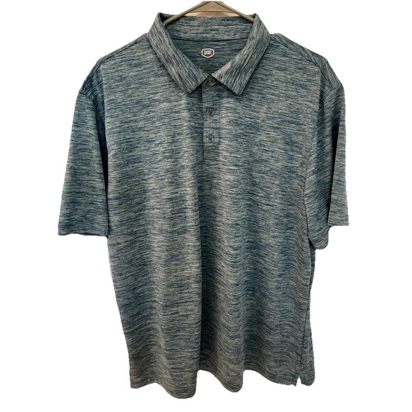 Berkley Jensen Mens Polo Shirt Size XL Heather Blue Performance Fabric - Picture 1 of 5